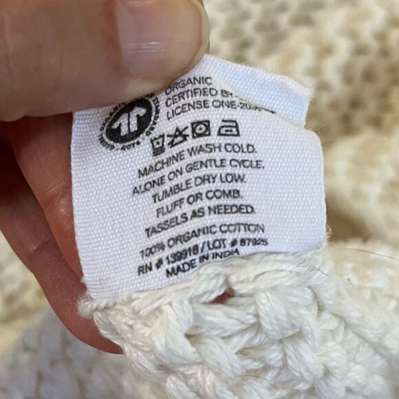 Zestt Organics The Knit Throw Dreamsoft Organic Cotton in Soft White NWOT - Picture 6 of 13